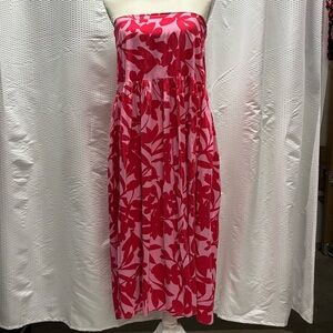 Able The Label‎  Strapless Floral Dress Pink & Red Size XS